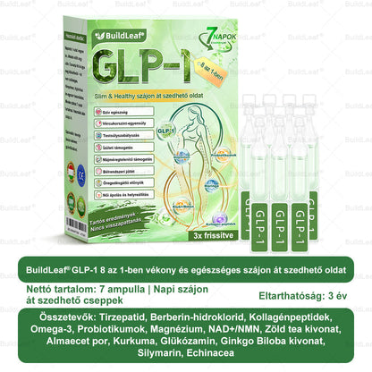 𝖡𝗎𝗂𝗅𝖽𝐿𝑒𝑎𝑓® GLP-1 8 az 1-ben Fit & Vital Szájon át szedhető oldat – Napi egyszer, 7 nap alatt látható változás / Elhízás, szív- és érrendszeri egészség, cukorbetegség, alvási apnoe, bélrendszer egészsége, ízületi problémák és még sok más esetén.🧪